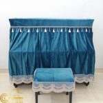Bộ khăn phủ đàn piano cơ màu xanh ngọc