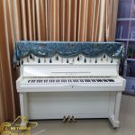 Khăn Phủ đàn Piano cao cấp nhung xanh họa tiết châu âu
