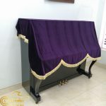Khăn phủ đàn Piano cơ nhung tím mẫu phủ lửng