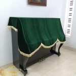 Khăn phủ đàn Piano nhung xanh rêu mẫu phủ lửng