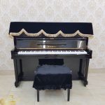 Khăn phủ đàn phủ ghế Piano nhung đen phối tua rua vàng sang trọng