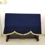 Khăn phủ đàn Piano cơ mẫu phủ lửng xanh dương