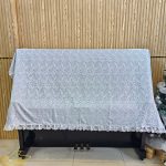 Khăn phủ đàn Piano mẫu lửng hoa xanh nhạt