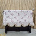 Khăn phủ đàn Piano mẫu lửng hoa mẫu đơn nâu