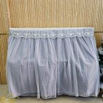 Bộ khăn phủ đàn Piano xám khói phủ kín mặt trước ra sau đàn