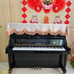 Khăn phủ đàn Piano mẫu vàng đồng tua rua tóc tiên